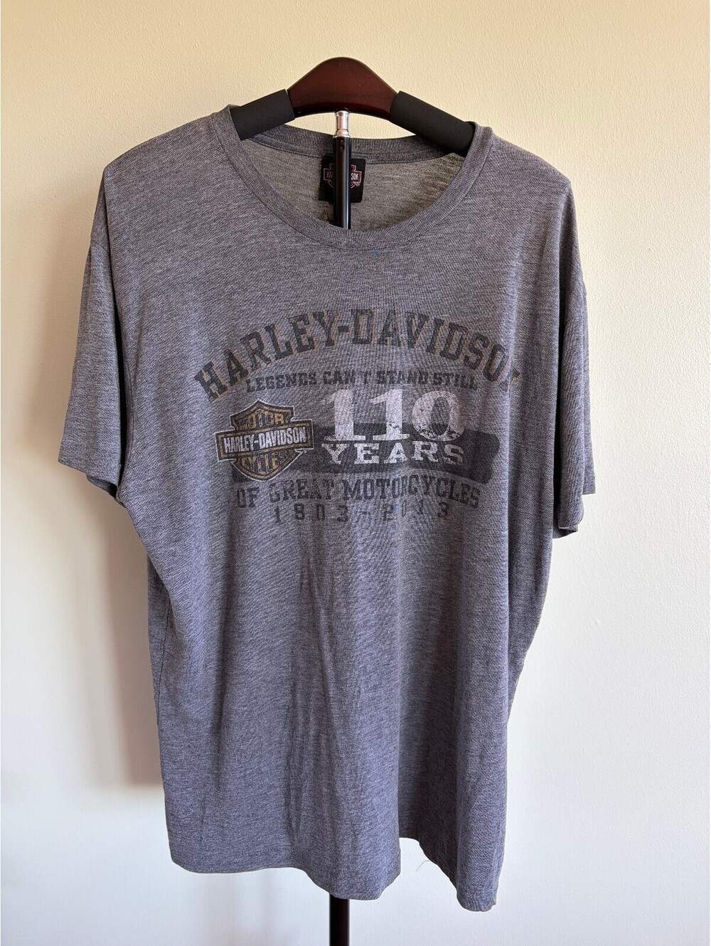 Harley-Davidson 110th Anniversary 2013 Tyler TX T-Shirt Men’s L Gray